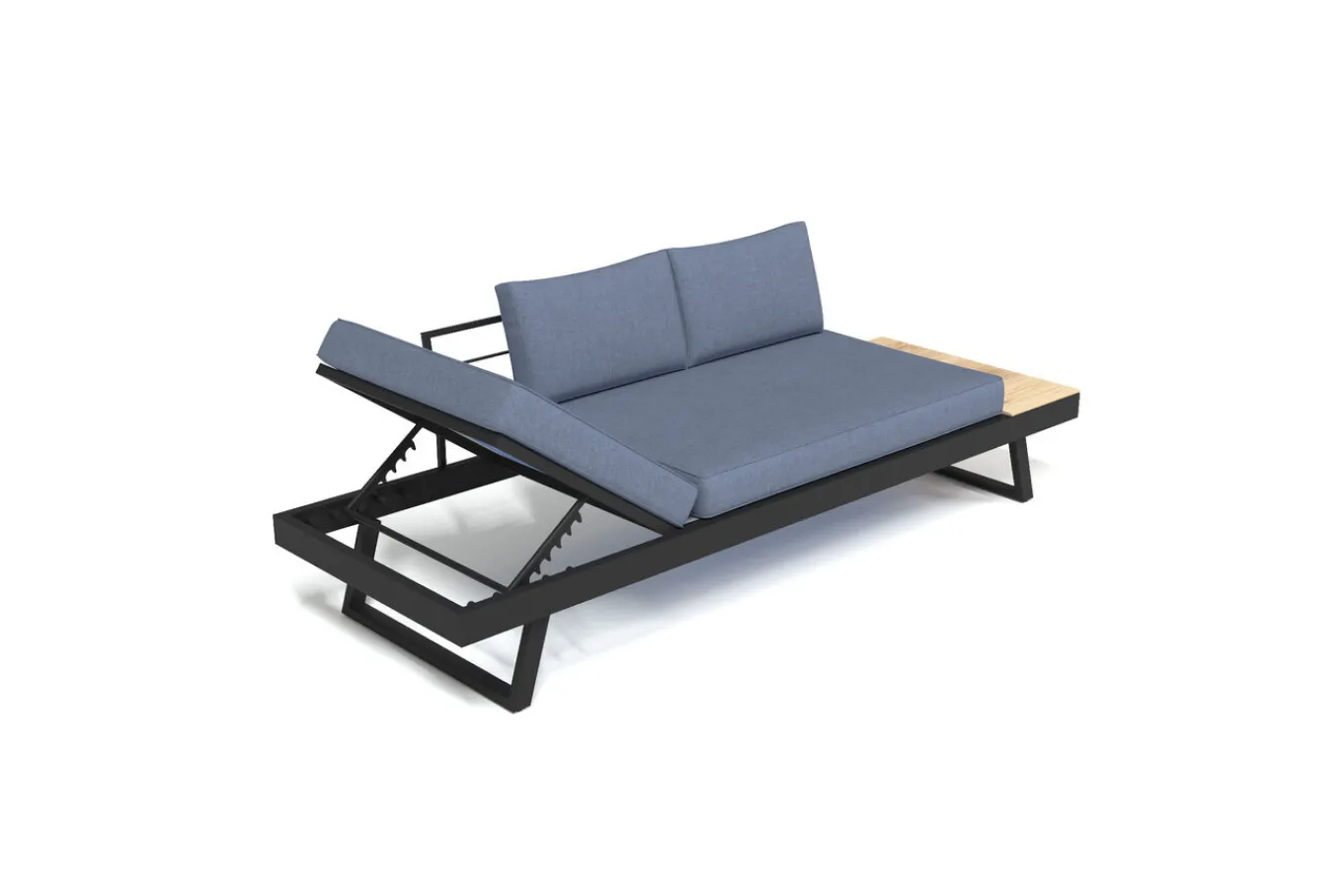 Lounge/Liege, anthrazit matt, Alu/Polyester, verstellbar, hoher Liegekomfort, 230 x 80 cm Gartenliegen|Aluminium-Gartenmöbel