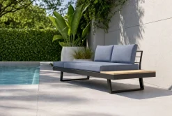 Lounge/Liege, anthrazit matt, Alu/Polyester, verstellbar, hoher Liegekomfort, 230 x 80 cm Gartenliegen|Aluminium-Gartenmöbel