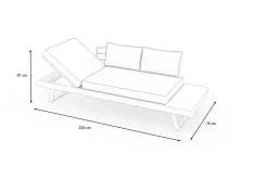Lounge/Liege, anthrazit matt, Alu/Polyester, verstellbar, hoher Liegekomfort, 230 x 80 cm Gartenliegen|Aluminium-Gartenmöbel