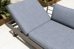 Online Lounge/Liege, silber, Alu/Polyester, verstellbar, hoher Liegekomfort, 230 x 80 cm Gartenliegen|Aluminium-Gartenmöbel