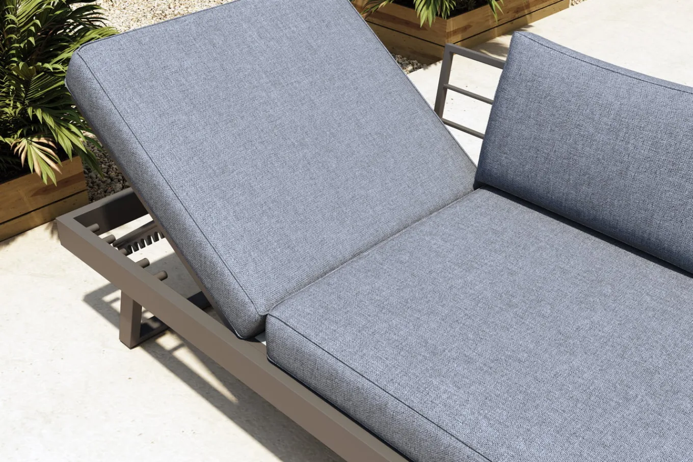 Online Lounge/Liege, silber, Alu/Polyester, verstellbar, hoher Liegekomfort, 230 x 80 cm Gartenliegen|Aluminium-Gartenmöbel