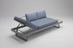 Online Lounge/Liege, silber, Alu/Polyester, verstellbar, hoher Liegekomfort, 230 x 80 cm Gartenliegen|Aluminium-Gartenmöbel
