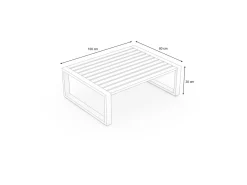 Hot Loungetisch, anthrazit, Aluminium, 100 x 80 cm, witterungsbeständig Gartentische|Aluminium-Gartenmöbel