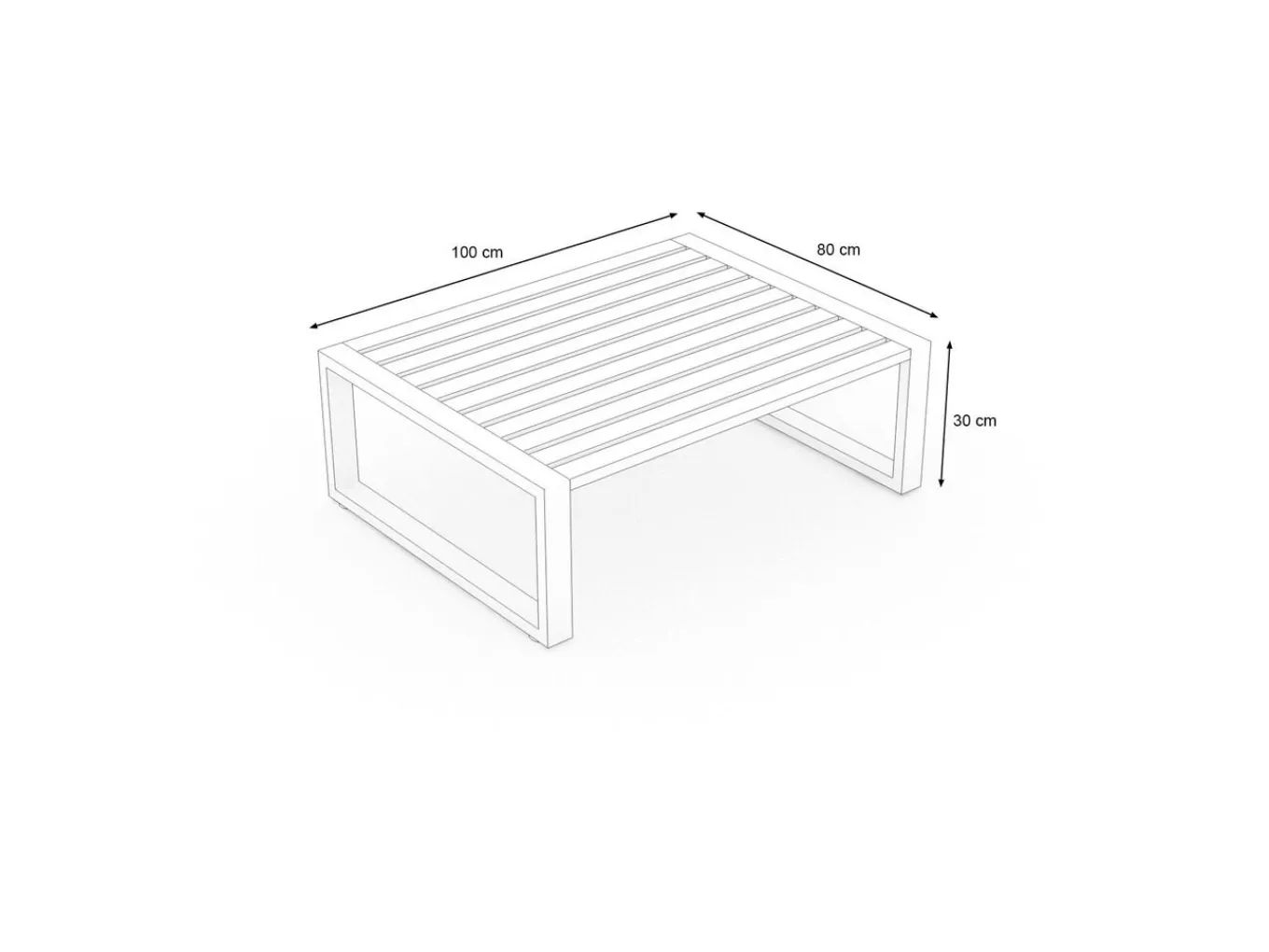 Hot Loungetisch, anthrazit, Aluminium, 100 x 80 cm, witterungsbeständig Gartentische|Aluminium-Gartenmöbel