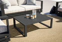 Hot Loungetisch, anthrazit, Aluminium, 100 x 80 cm, witterungsbeständig Gartentische|Aluminium-Gartenmöbel