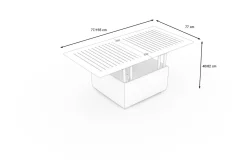 Hot Loungetisch, anthrazit, Aluminium, ausziehbar und höhenverstellbar, witterungsbeständig Gartentische|Aluminium-Gartenmöbel