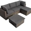 New Loungetisch höhenverstellbar, grau, Polyrattan, 78/157 x 78 x 40/63 cm Gartentische|Gartenlounge