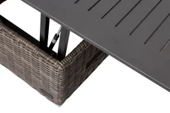 New Loungetisch höhenverstellbar, grau, Polyrattan, 78/157 x 78 x 40/63 cm Gartentische|Gartenlounge