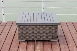 New Loungetisch höhenverstellbar, grau, Polyrattan, 78/157 x 78 x 40/63 cm Gartentische|Gartenlounge