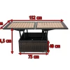 Loungetisch höhenverstellbar, braun-marmoriert, Polyrattan, 75/152x75x40/64,5cm Gartentische|Gartenlounge