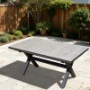 New Louvra Ausziehtisch, anthrazit/Holzoptik, Alu/Keramik, 160/210x100,5cm, Tischplatte aus Keramikfliesen Gartentische