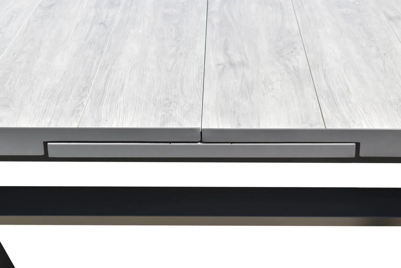 New Louvra Ausziehtisch, anthrazit/Holzoptik, Alu/Keramik, 160/210x100,5cm, Tischplatte aus Keramikfliesen Gartentische