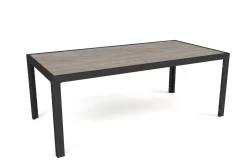 New Louvra Select/Darwin Gartenessgruppe, anthrazit, Alu/Keramik/Polyrattan, 200 x 100 cm, 6 Diningsessel Garten-Essgruppen|Aluminium-Gartenmöbel