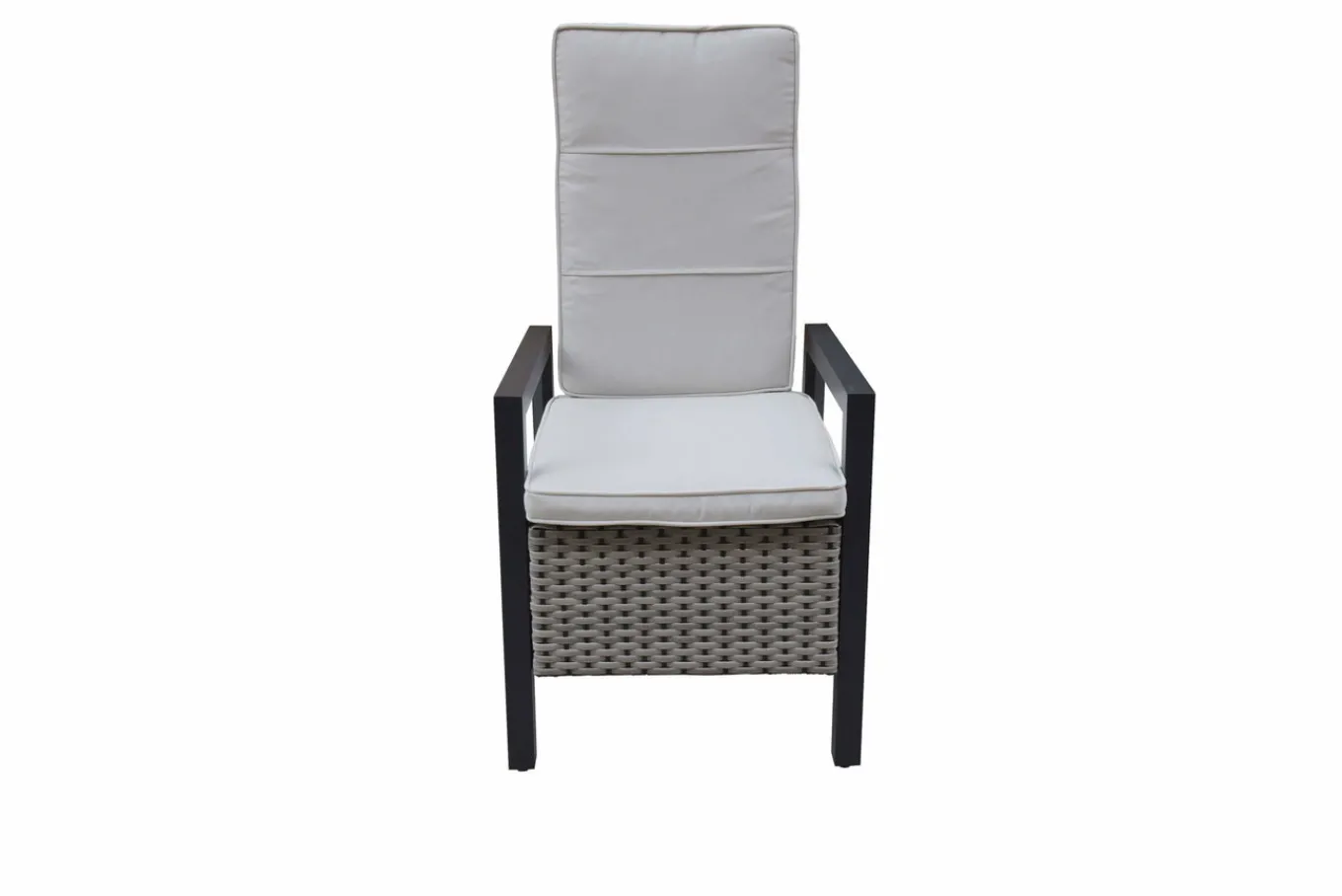 New Louvra Select Design-Diningsessel, natur/anthrazit, Polyrattan, 59 x 72 x 111 cm, Rücken stufenlos verstellbar Polyrattan-Gartenmöbel|Gartenstühle & Gartensessel