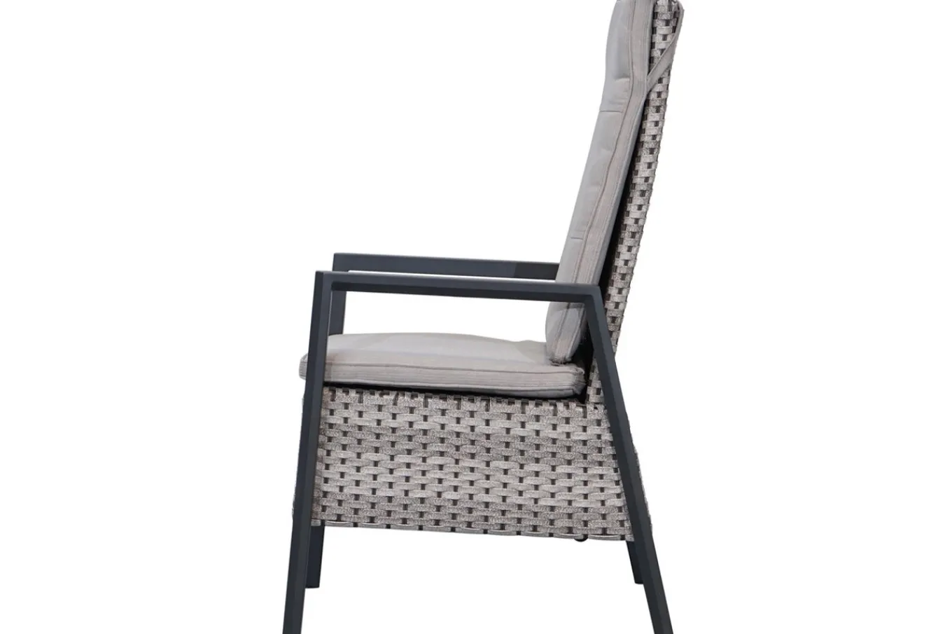New Louvra Select Design-Diningsessel, natur/anthrazit, Polyrattan, 59 x 72 x 111 cm, Rücken stufenlos verstellbar Polyrattan-Gartenmöbel|Gartenstühle & Gartensessel