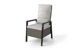 New Louvra Select Design-Diningsessel, natur/anthrazit, Polyrattan, 59 x 72 x 111 cm, Rücken stufenlos verstellbar Polyrattan-Gartenmöbel|Gartenstühle & Gartensessel
