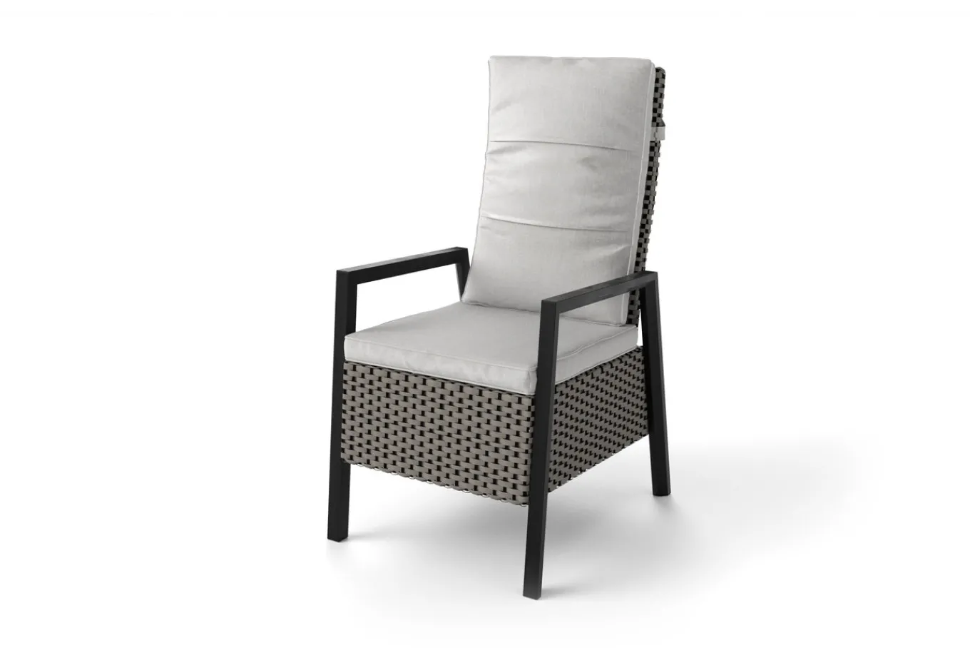 New Louvra Select Design-Diningsessel, natur/anthrazit, Polyrattan, 59 x 72 x 111 cm, Rücken stufenlos verstellbar Polyrattan-Gartenmöbel|Gartenstühle & Gartensessel