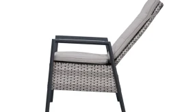 New Louvra Select Design-Diningsessel, natur/anthrazit, Polyrattan, 59 x 72 x 111 cm, Rücken stufenlos verstellbar Polyrattan-Gartenmöbel|Gartenstühle & Gartensessel