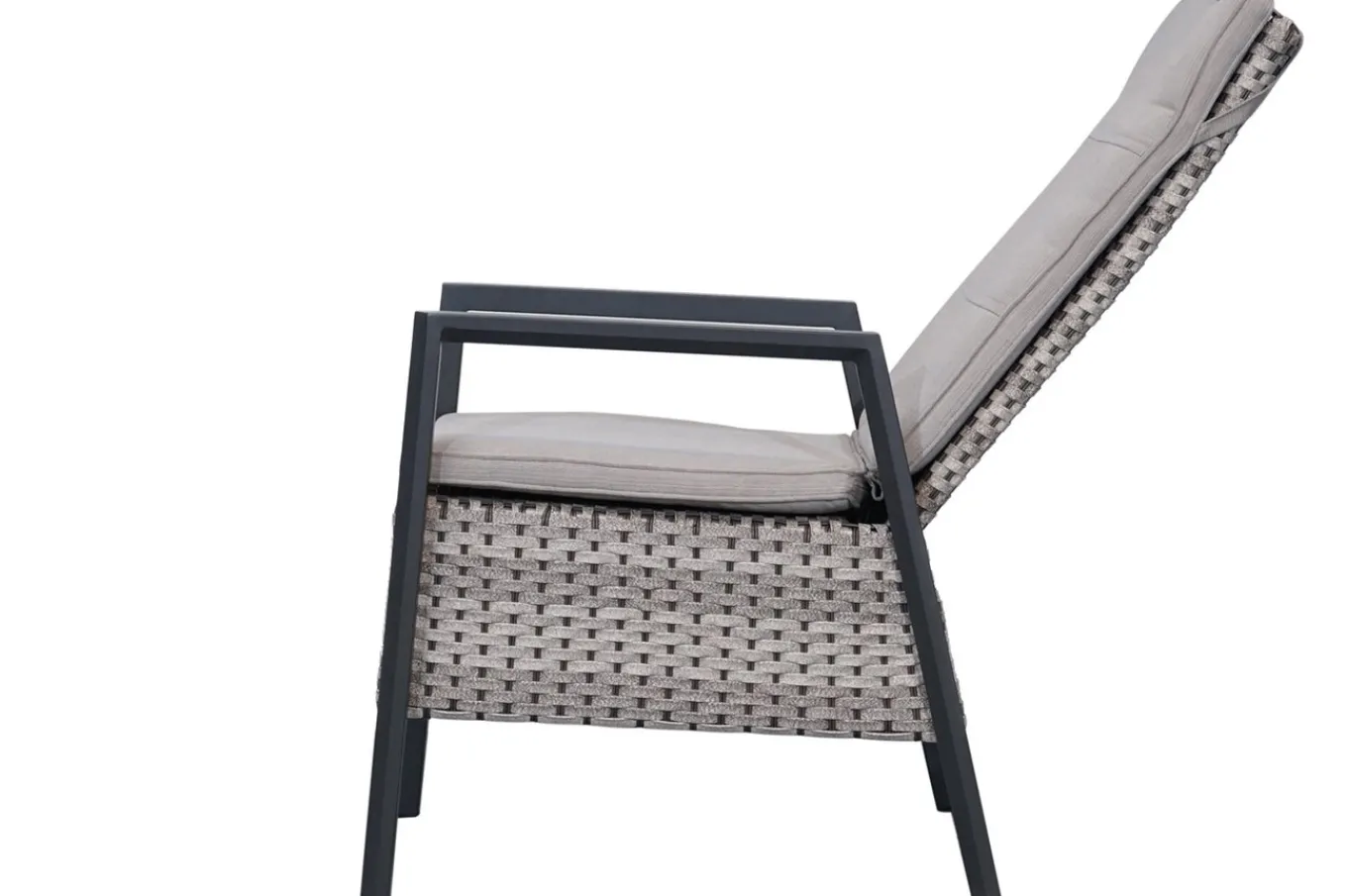 New Louvra Select Design-Diningsessel, natur/anthrazit, Polyrattan, 59 x 72 x 111 cm, Rücken stufenlos verstellbar Polyrattan-Gartenmöbel|Gartenstühle & Gartensessel