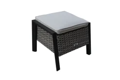 Hot Louvra Select Design-Fußhocker, natur/anthrazit, Polyrattan, 59x55x46cm, inkl. Polster Polyrattan-Gartenmöbel|Gartenstühle & Gartensessel