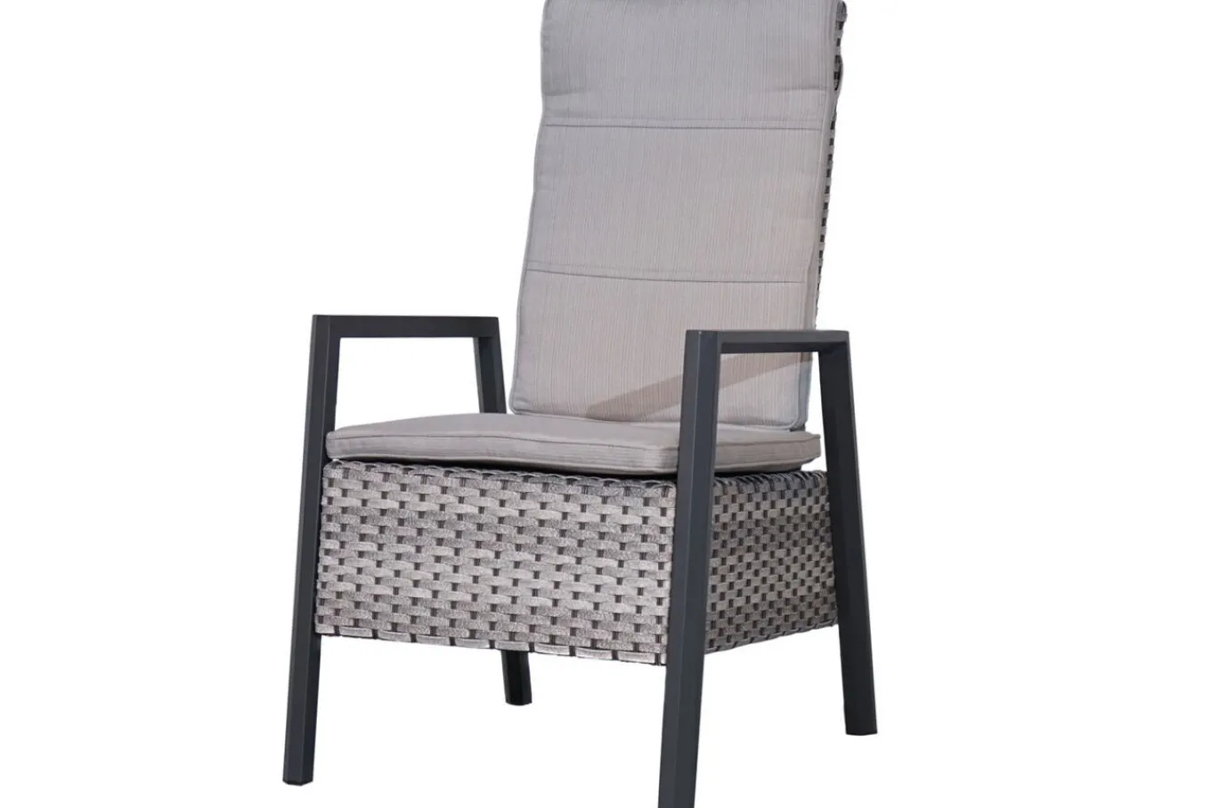 Best Louvra Select Garten-Essgruppe, natur/anthrazit, Polyrattan/Alu, 4 Sessel, Tisch 160/210 x 100 cm Polyrattan-Gartenmöbel|Garten-Essgruppen