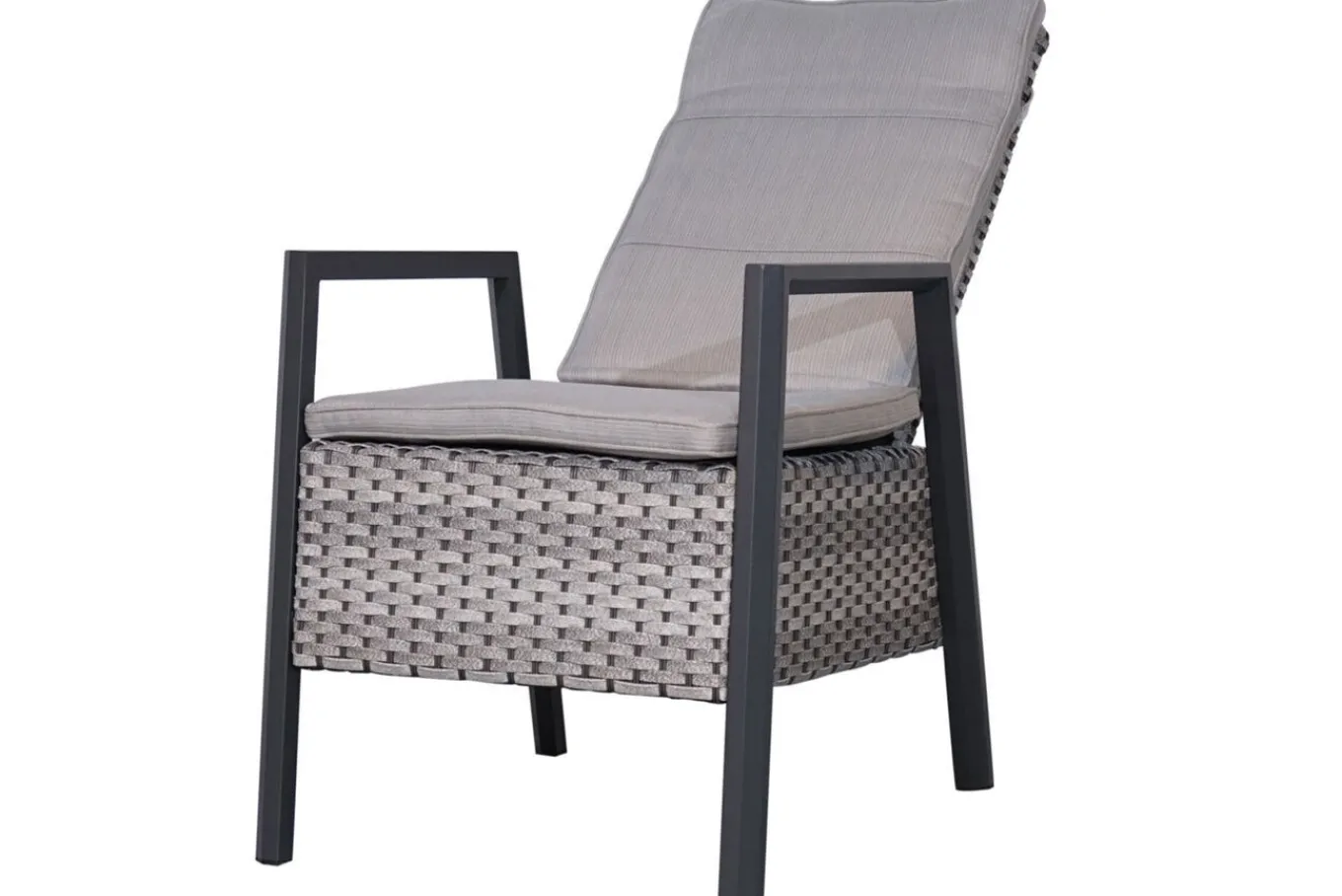 Best Louvra Select Garten-Essgruppe, natur/anthrazit, Polyrattan/Alu, 4 Sessel, Tisch 160/210 x 100 cm Polyrattan-Gartenmöbel|Garten-Essgruppen