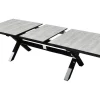 Hot Louvra Select Garten-Essgruppe, natur/anthrazit, Polyrattan/Alu, Tisch 200/260 x 100 cm, 6 Sessel Polyrattan-Gartenmöbel|Garten-Essgruppen