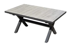 Sale Louvra Select Garten-Essgruppe, natur/anthrazit, Polyrattan/Alu, 6 Sessel, Tisch 160/210 x 100 cm Polyrattan-Gartenmöbel|Garten-Essgruppen