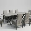 New Louvra Select Garten-Essgruppe, natur/anthrazit, Polyrattan/Alu, Tisch 200/260 x 100 cm, 8 Sessel Polyrattan-Gartenmöbel|Garten-Essgruppen