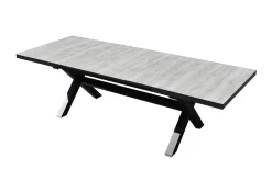 New Louvra Select Garten-Essgruppe, natur/anthrazit, Polyrattan/Alu, Tisch 200/260 x 100 cm, 8 Sessel Polyrattan-Gartenmöbel|Garten-Essgruppen