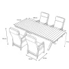 Sale Luminara Garten-Essgruppe mit LED-Beleuchtung, anthrazit/natur, Aluminium/Polyrattan/Holzimitat, Tisch 240 x 100 cm, 4 Sessel Garten-Essgruppen
