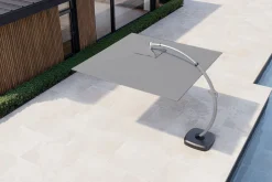 Luxus Ampelschirm, anthrazit, Edelstahl/Aluminium, 350 x 350 cm, inkl. Schirmständer und Schutzhülle Sonnenschirme