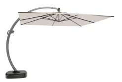 New Luxus Ampelschirm, anthrazit/creme, Edelstahl/Aluminium, 350 x 350 cm, inkl. Schirmständer und Schutzhülle Sonnenschirme