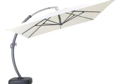 New Luxus Ampelschirm, anthrazit/creme, Edelstahl/Aluminium, 350 x 350 cm, inkl. Schirmständer und Schutzhülle Sonnenschirme