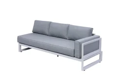 Best Manhattan Ecklounge, grau/silber, Alu/Polyester, inkl Beistelltisch, witterungsbeständig Gartenlounge