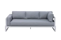 Best Manhattan Ecklounge, grau/silber, Alu/Polyester, inkl Beistelltisch, witterungsbeständig Gartenlounge