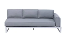 Best Manhattan Ecklounge, grau/silber, Alu/Polyester, inkl Beistelltisch, witterungsbeständig Gartenlounge