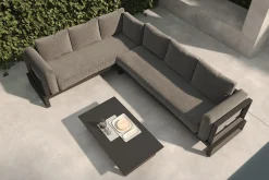 Best Manhattan Garten-Ecklounge, 6 Personen, inkl. Beistelltisch, Aluminium/Polyester Gartenlounge