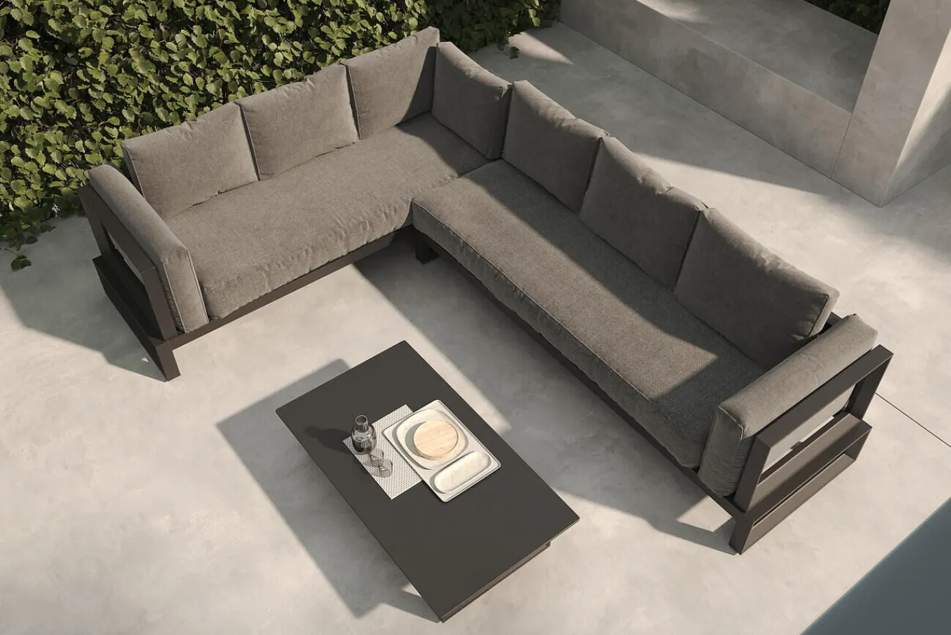 Best Manhattan Garten-Ecklounge, 6 Personen, inkl. Beistelltisch, Aluminium/Polyester Gartenlounge