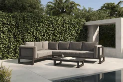 Best Manhattan Garten-Ecklounge, 6 Personen, inkl. Beistelltisch, Aluminium/Polyester Gartenlounge