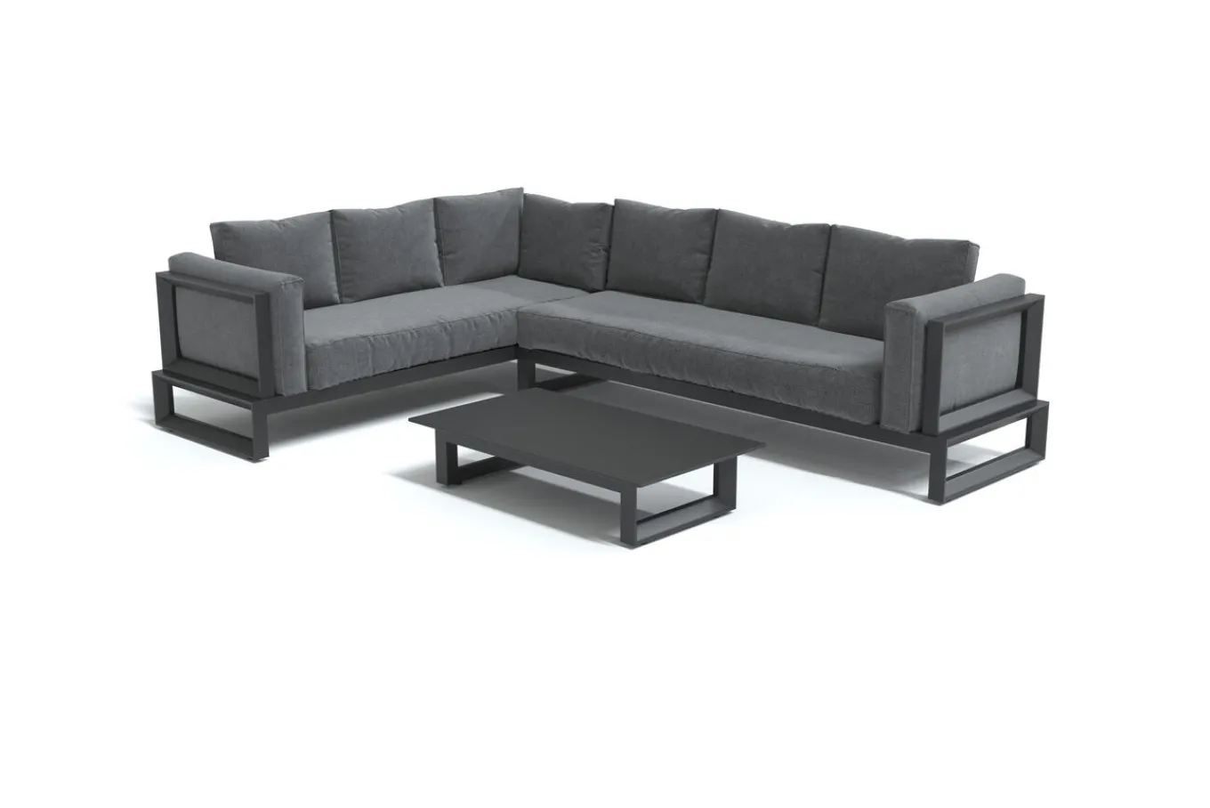 Best Manhattan Garten-Ecklounge, 6 Personen, inkl. Beistelltisch, Aluminium/Polyester Gartenlounge