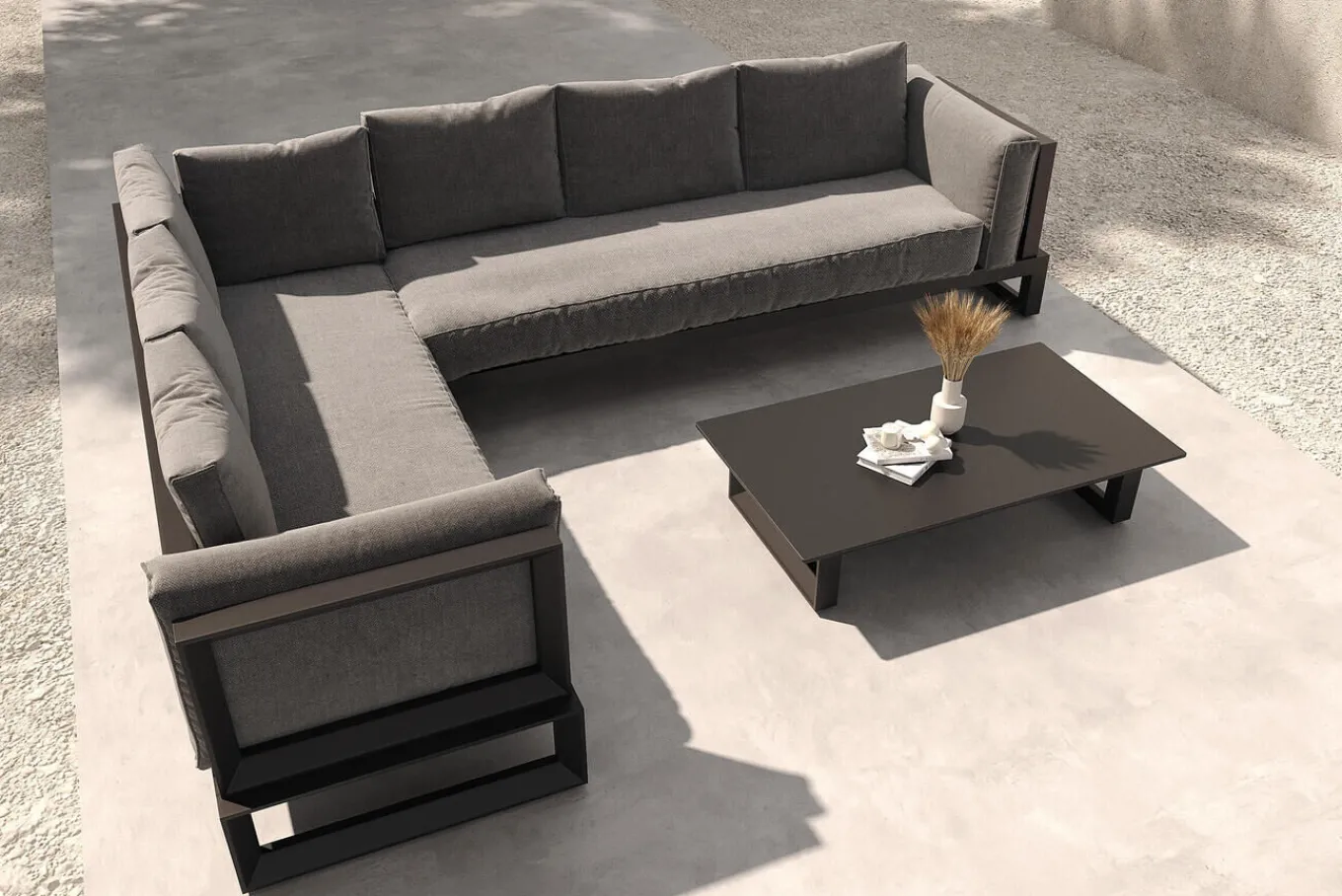 Best Manhattan Garten-Ecklounge, 6 Personen, inkl. Beistelltisch, Aluminium/Polyester Gartenlounge