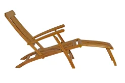 Matera Gartenliege, naturbelassen/anthrazit, Teak/Polyester, 165 x 58 cm, klappbar, mit Fußkappen, UV-beständig Gartenliegen