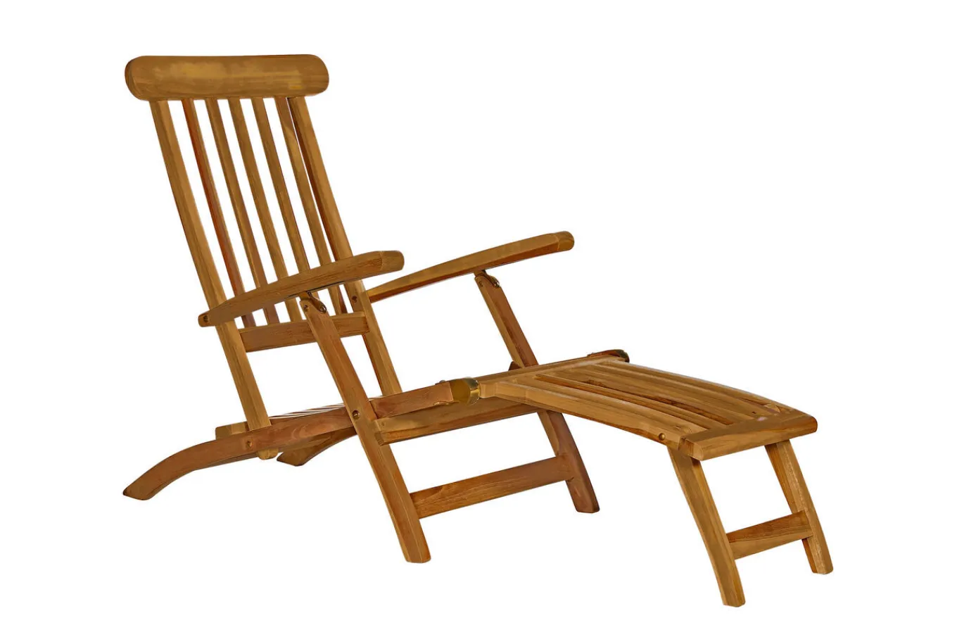 Matera Gartenliege, naturbelassen/anthrazit, Teak/Polyester, 165 x 58 cm, klappbar, mit Fußkappen, UV-beständig Gartenliegen