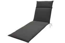 Matera Gartenliege, naturbelassen/anthrazit, Teak/Polyester, 165 x 58 cm, klappbar, mit Fußkappen, UV-beständig Gartenliegen