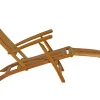 Online Matera Gartenliege, natur/bordeaux, Teakholz/Polyester, 165 x 58 cm, klappbar, witterungsbeständig, mit Fußkappen Gartenliegen