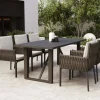 Mermaid Garten-Essgruppe, anthrazit, Alu/Rope, 6 Personen, inkl. Sitz- und Rückenkissen, Tisch 200x90 cm Polyrattan-Gartenmöbel|Garten-Essgruppen