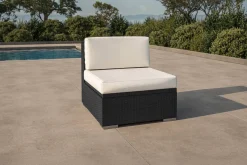 Hot Mittelelement, creme/weiß, schwarz, Polyrattan, inkl. Polster und Kissen, wasserfeste Kissenbox Polyrattan-Gartenmöbel|Gartenlounge