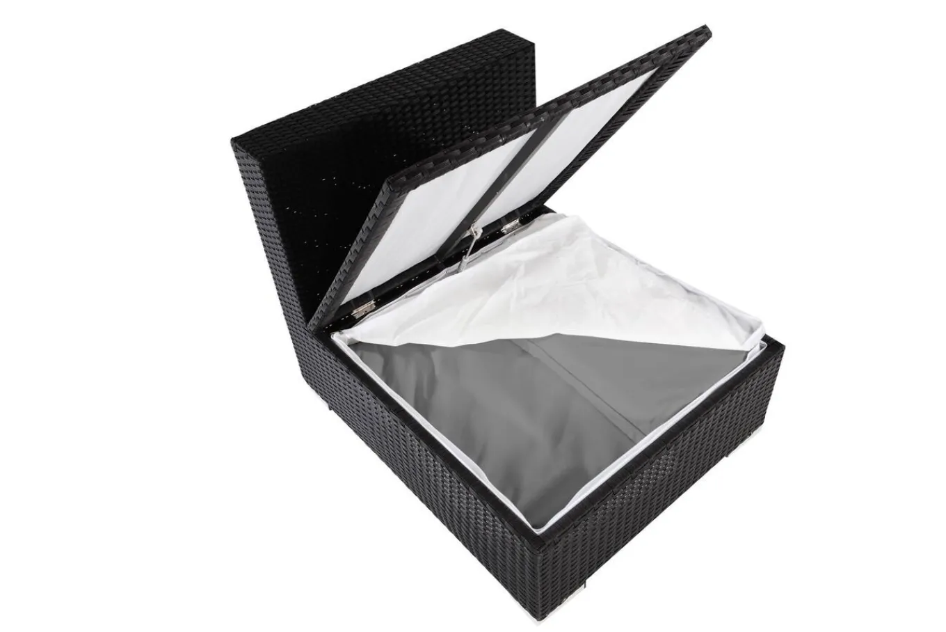 Hot Mittelelement, creme/weiß, schwarz, Polyrattan, inkl. Polster und Kissen, wasserfeste Kissenbox Polyrattan-Gartenmöbel|Gartenlounge