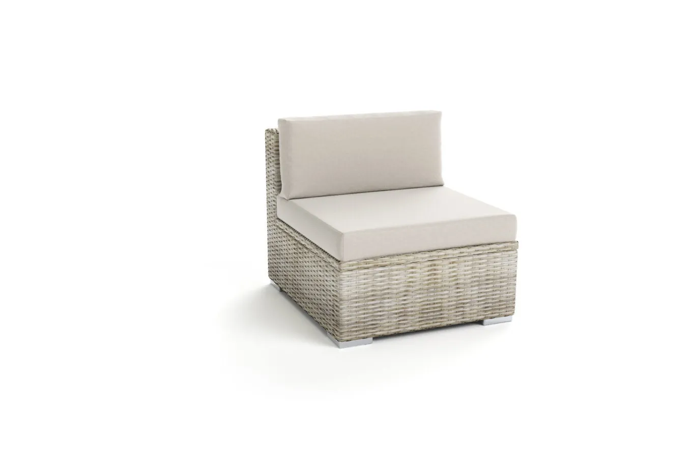 Online Mittelelement, desert-beige, Aluminium/Polyrattan/Polyster, 69,5 x 84 x 69,5 cm, abnehmbare Bezüge, mit Kissenboxfunktion Gartenlounge Modulsysteme|Polyrattan-Gartenmöbel